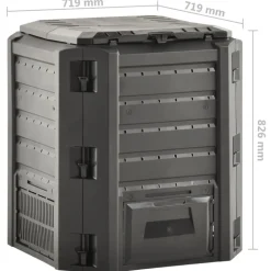 VIDAXL - Composteur de jardin noir 380 l