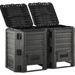 VIDAXL - Composteur de jardin noir 800 l