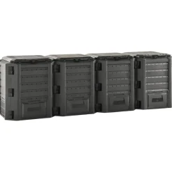 VIDAXL - Composteur de jardin noir 1600 l