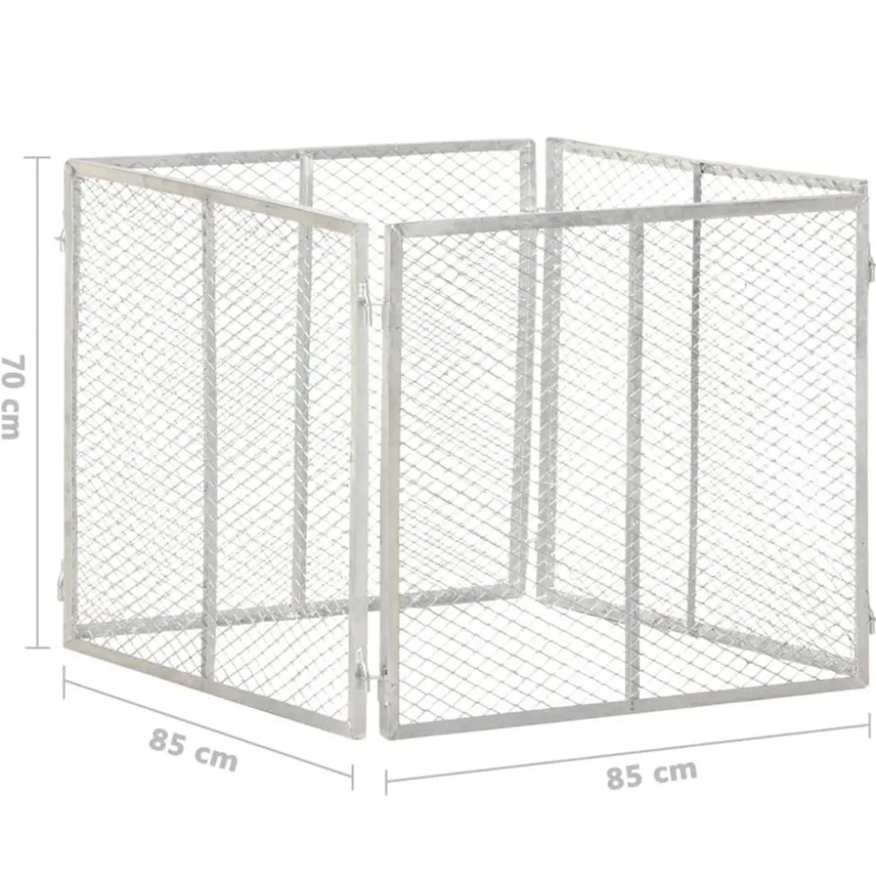 VIDAXL - Composteur de jardin 85x85x70 cm fer galvanisé