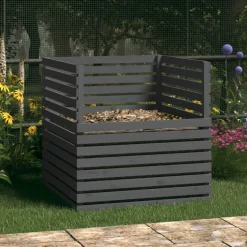 VIDAXL - Composteur gris 100x100x102 cm bois massif de pin