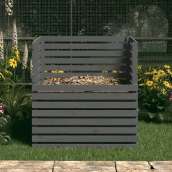 VIDAXL - Composteur gris 100x100x102 cm bois massif de pin