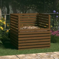 VIDAXL - Composteur marron miel 100x100x102 cm bois massif de pin