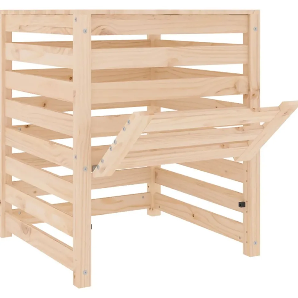 VIDAXL - Composteur 63,5x63,5x77,5 cm bois massif de pin