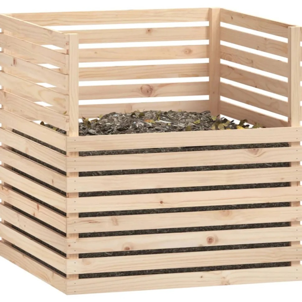 VIDAXL - Composteur 100x100x102 cm bois massif de pin