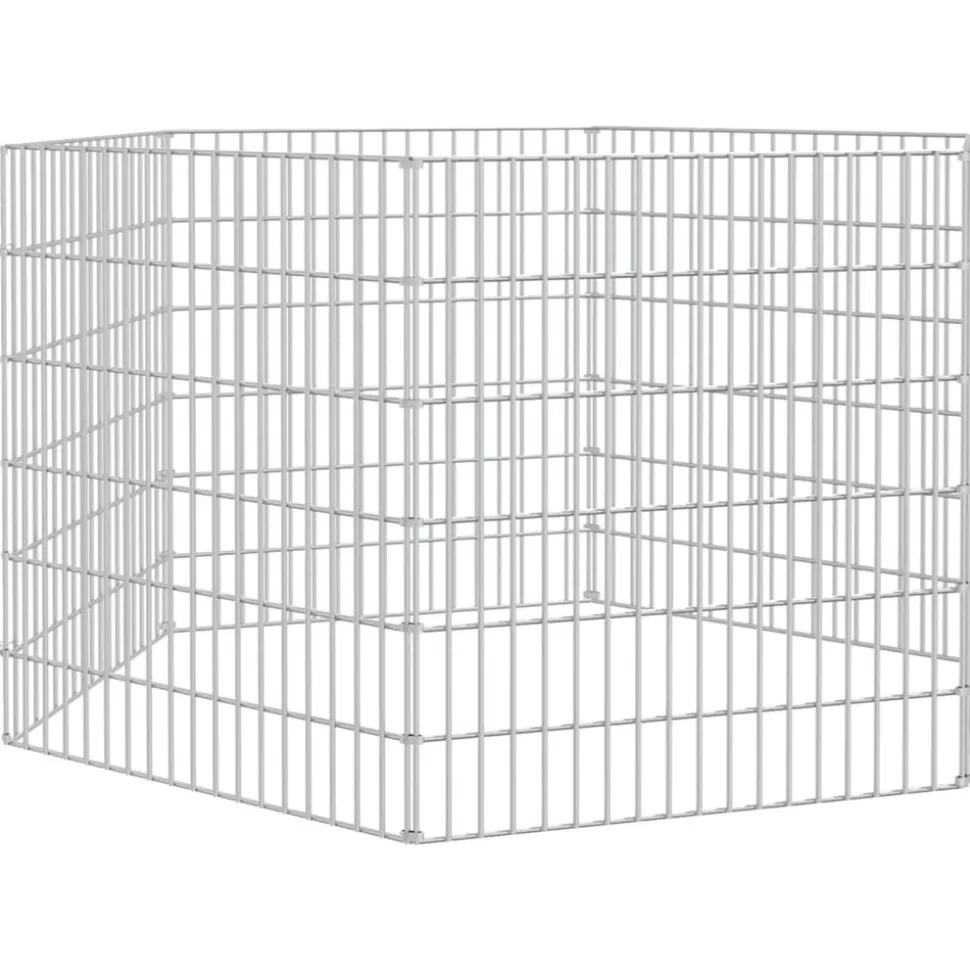 VIDAXL - Enclos pour animaux en liberté 6 panneaux 54x60cm fer galvanisé