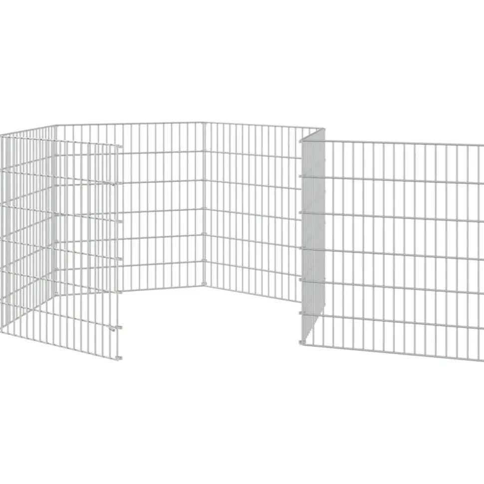 VIDAXL - Enclos pour animaux en liberté 6 panneaux 54x60cm fer galvanisé