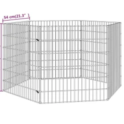 VIDAXL - Enclos pour animaux en liberté 6 panneaux 54x60cm fer galvanisé