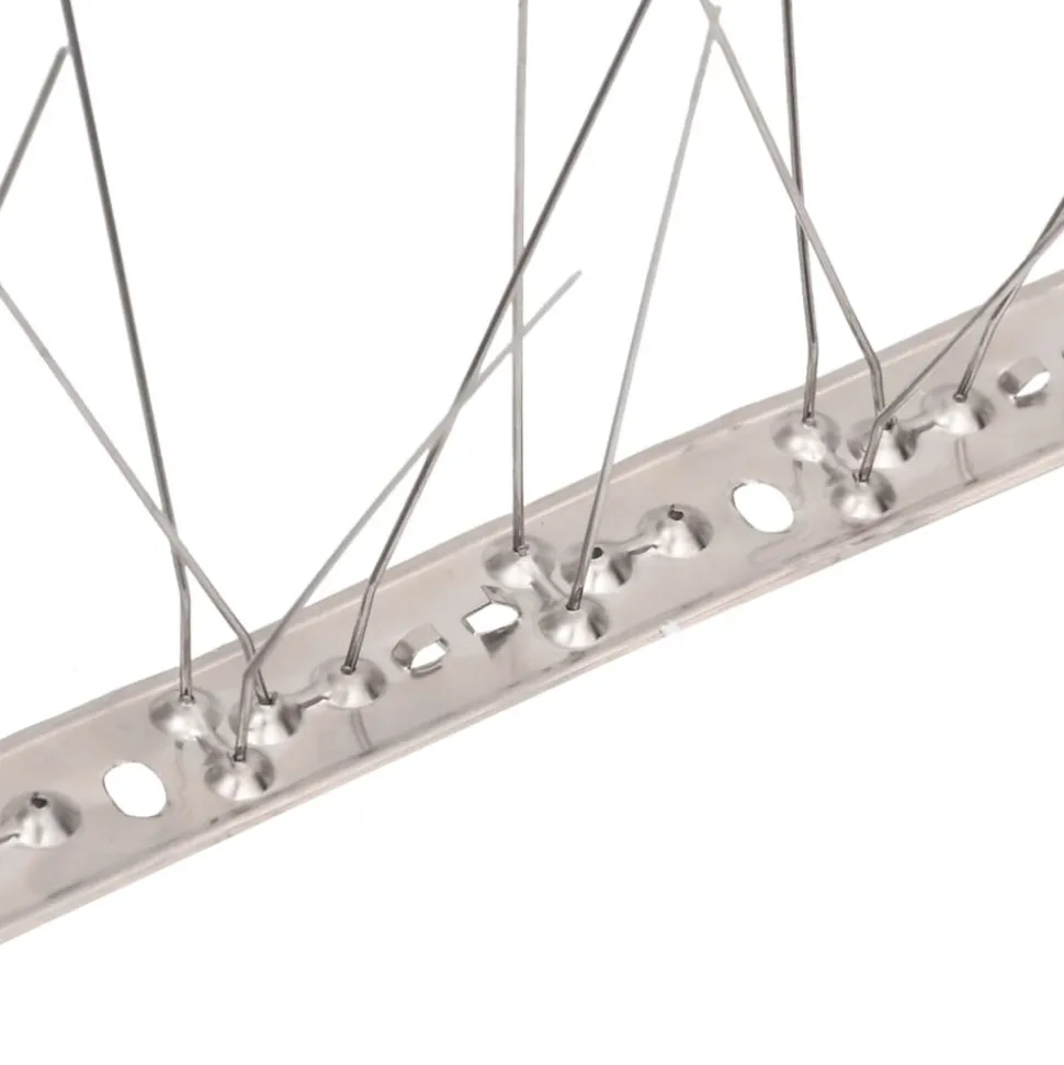 VIDAXL - Ensemble de 20 pointes à 5 rangées contre oiseaux inox 10 m