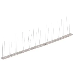 VIDAXL - Ensemble de 6 pointes à 2 rangées contre oiseaux inox 3 m