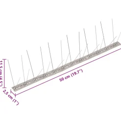 VIDAXL - Ensemble de 20 pointes à 4 rangées contre oiseaux inox 10 m