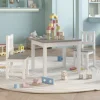 VIDAXL - Ensemble de table et chaises enfants 3 pcs blanc et gris mdf