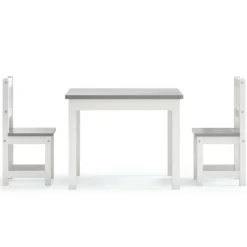 VIDAXL - Ensemble de table et chaises enfants 3 pcs blanc et gris mdf