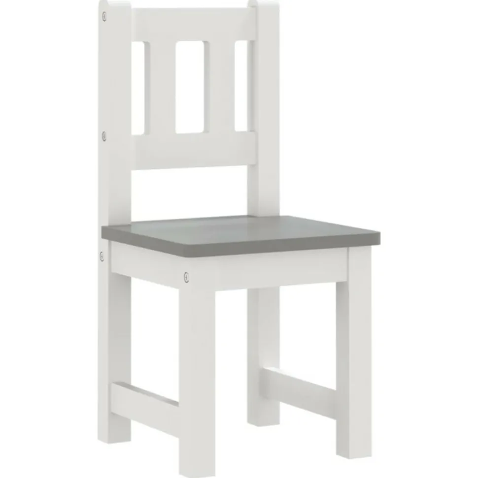VIDAXL - Ensemble de table et chaises enfants 3 pcs blanc et gris mdf