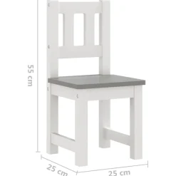VIDAXL - Ensemble de table et chaises enfants 3 pcs blanc et gris mdf