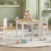 VIDAXL - Ensemble de table et chaises pour enfants 3 pcs blanc et beige