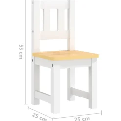 VIDAXL - Ensemble de table et chaises pour enfants 3 pcs blanc et beige