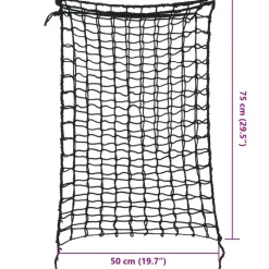 VIDAXL - Filets à foin 2 pcs rond noir 75x50 cm pp