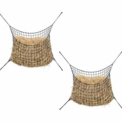 VIDAXL - Filets à foin 2 pcs rectangulaire noir 150x90 cm pp