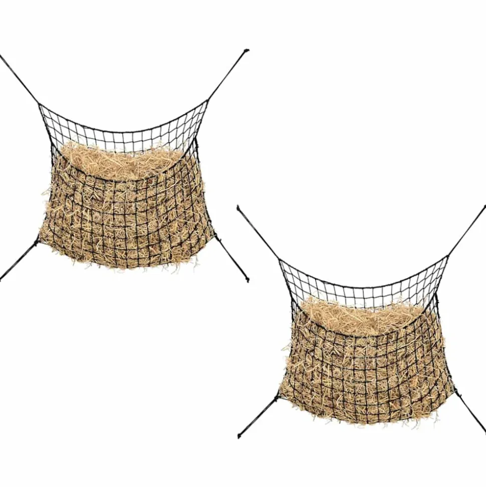 VIDAXL - Filets à foin 2 pcs rectangulaire noir 150x90 cm pp