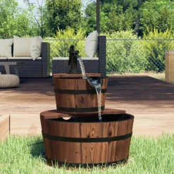 VIDAXL - Fontaine à eau avec pompe 44,5x44,5x58 cm bois de sapin massif