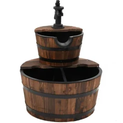 VIDAXL - Fontaine à eau avec pompe 44,5x44,5x58 cm bois de sapin massif