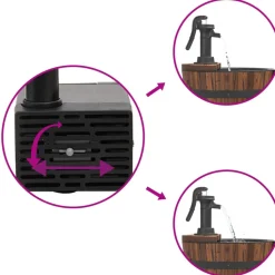 VIDAXL - Fontaine à eau avec pompe 44,5x44,5x58 cm bois de sapin massif