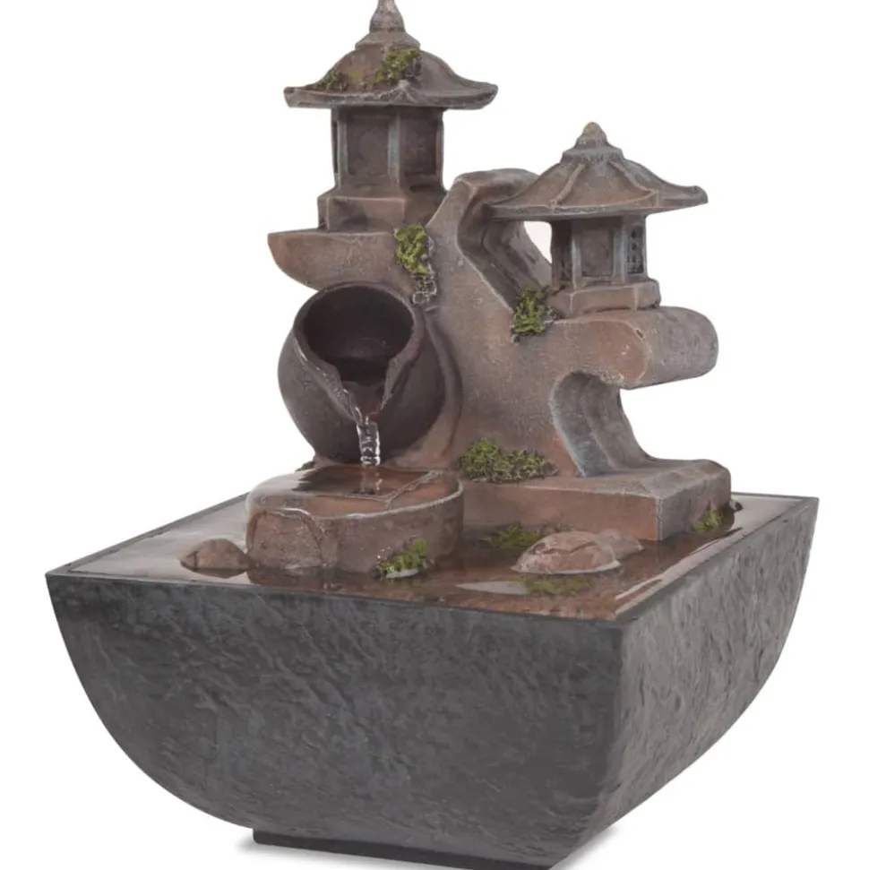 VIDAXL - Fontaine d'intérieur avec lampe led polyrésine