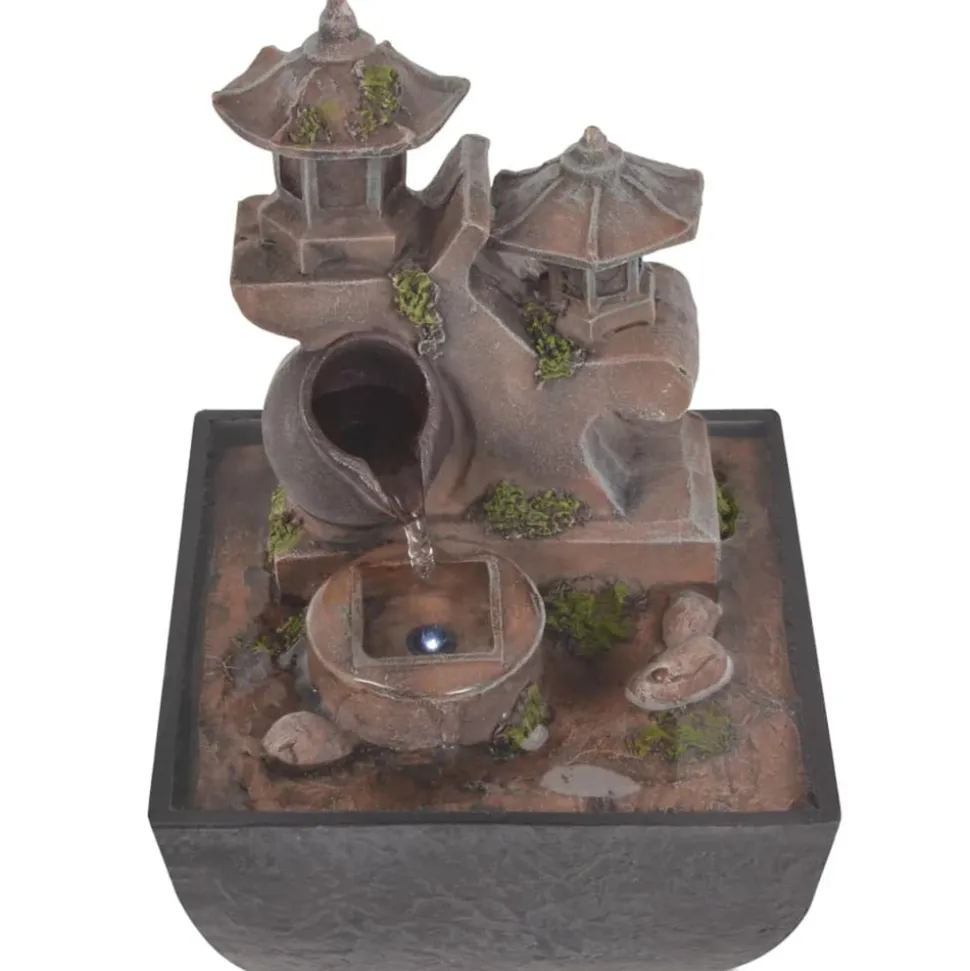 VIDAXL - Fontaine d'intérieur avec lampe led polyrésine