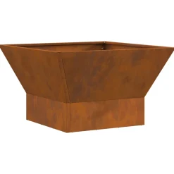 VIDAXL - Foyer carré marron 60x60x35 cm en acier résistant aux intempéries