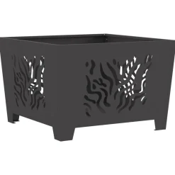 VIDAXL - Foyer carré noir 60x60x40 cm acier