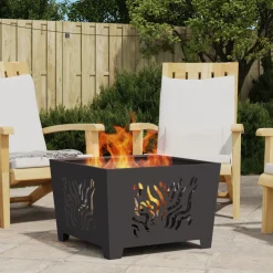 VIDAXL - Foyer carré noir 60x60x40 cm acier