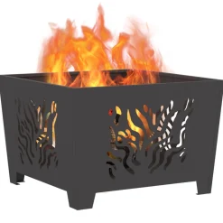 VIDAXL - Foyer carré noir 60x60x40 cm acier