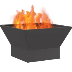 VIDAXL - Foyer carré noir 60x60x35 cm en acier