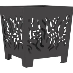 VIDAXL - Foyer carré noir 40x40x40 cm acier