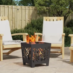 VIDAXL - Foyer carré noir 40x40x40 cm acier