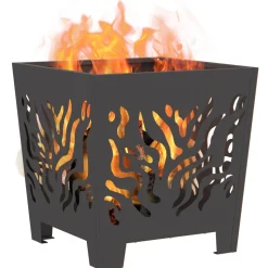 VIDAXL - Foyer carré noir 40x40x40 cm acier