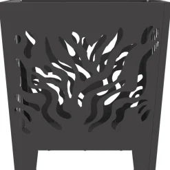 VIDAXL - Foyer carré noir 40x40x40 cm acier