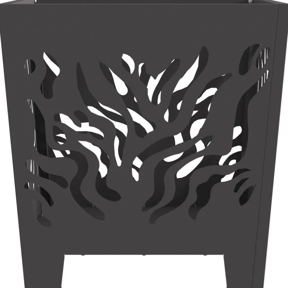 VIDAXL - Foyer carré noir 40x40x40 cm acier