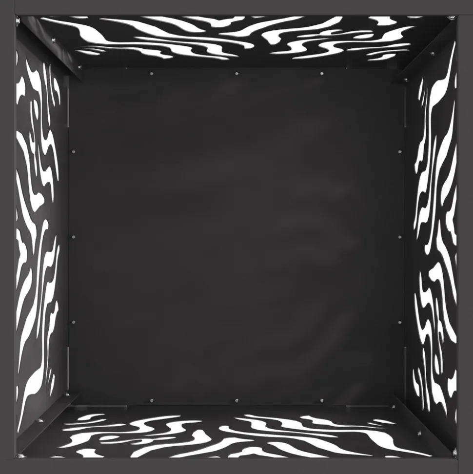 VIDAXL - Foyer carré noir 40x40x40 cm acier