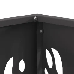 VIDAXL - Foyer carré noir 40x40x40 cm acier