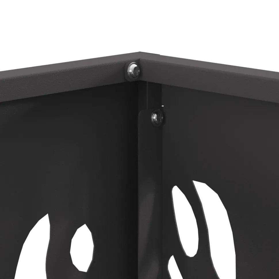 VIDAXL - Foyer carré noir 40x40x40 cm acier