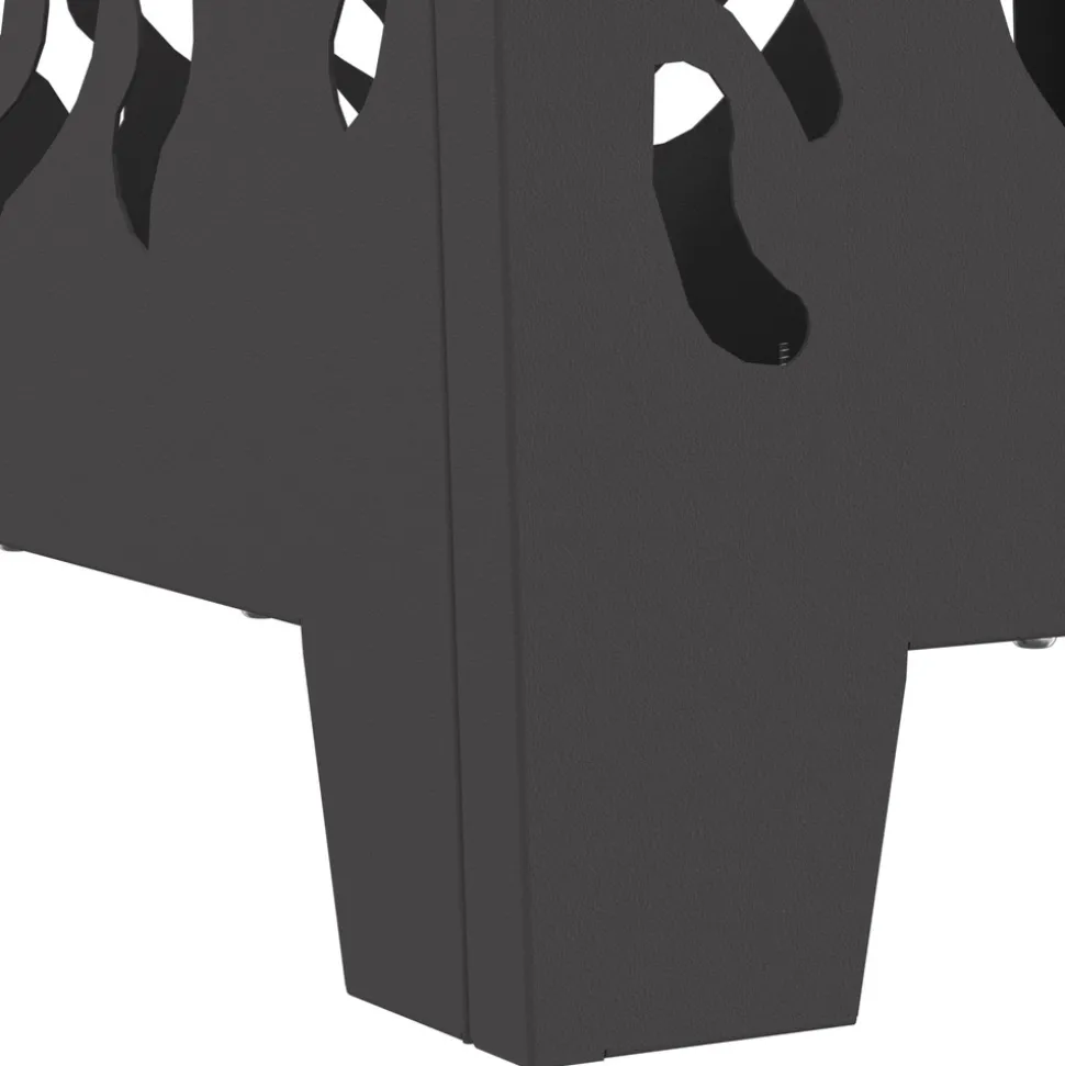 VIDAXL - Foyer carré noir 40x40x40 cm acier