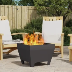 VIDAXL - Foyer carré noir 50x50x30 cm en acier