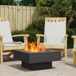 VIDAXL - Foyer carré noir 60x60x30 cm en acier