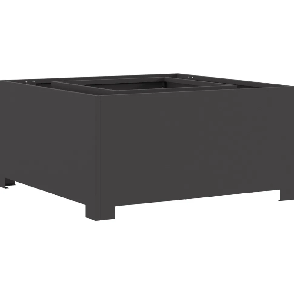 VIDAXL - Foyer carré noir 80x80x40 cm acier