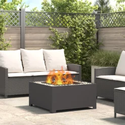 VIDAXL - Foyer carré noir 80x80x40 cm acier