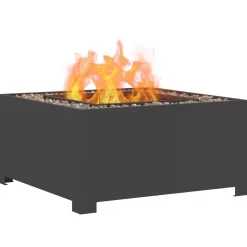 VIDAXL - Foyer carré noir 80x80x40 cm acier