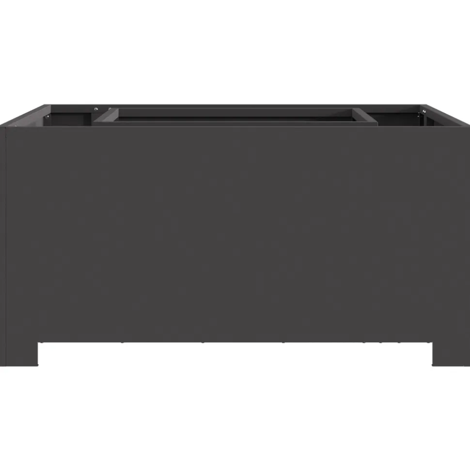 VIDAXL - Foyer carré noir 80x80x40 cm acier