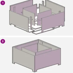 VIDAXL - Foyer carré noir 80x80x40 cm acier